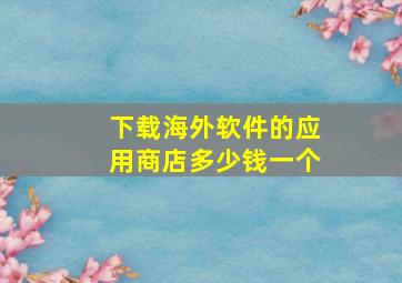 下载海外软件的应用商店多少钱一个