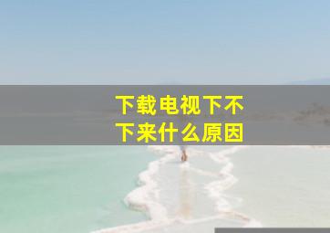 下载电视下不下来什么原因