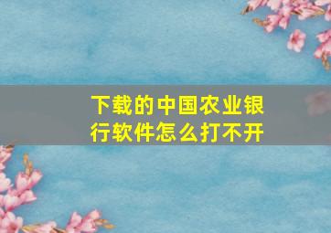 下载的中国农业银行软件怎么打不开