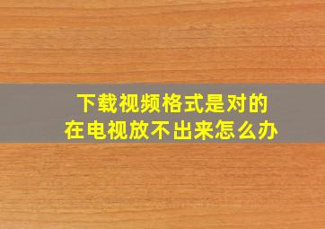 下载视频格式是对的在电视放不出来怎么办