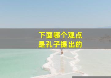 下面哪个观点是孔子提出的