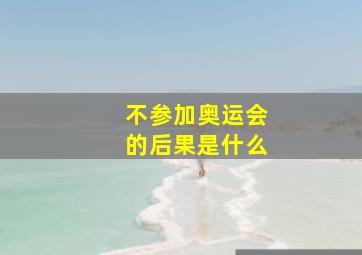 不参加奥运会的后果是什么