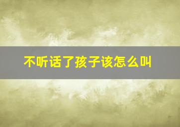 不听话了孩子该怎么叫