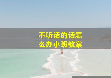 不听话的话怎么办小班教案