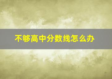 不够高中分数线怎么办