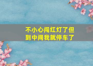 不小心闯红灯了但到中间我就停车了