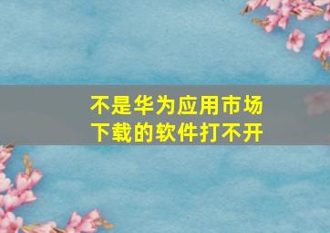 不是华为应用市场下载的软件打不开