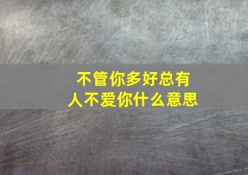 不管你多好总有人不爱你什么意思