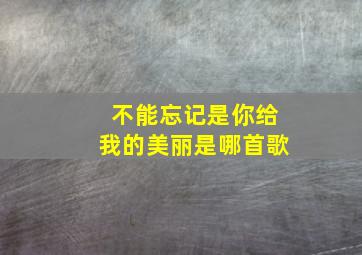 不能忘记是你给我的美丽是哪首歌