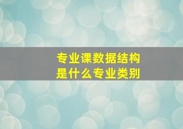 专业课数据结构是什么专业类别