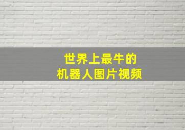 世界上最牛的机器人图片视频