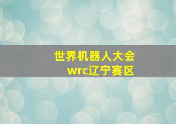 世界机器人大会wrc辽宁赛区