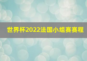 世界杯2022法国小组赛赛程