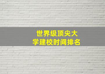 世界级顶尖大学建校时间排名