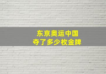 东京奥运中国夺了多少枚金牌