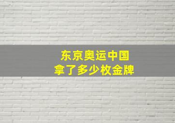 东京奥运中国拿了多少枚金牌