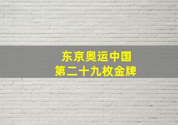 东京奥运中国第二十九枚金牌