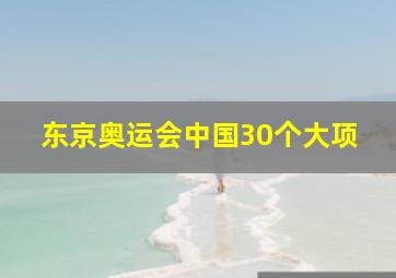 东京奥运会中国30个大项