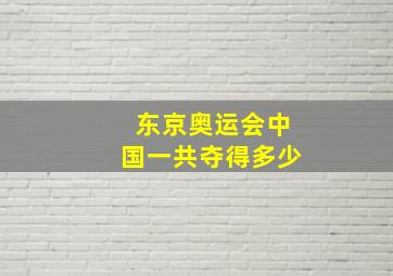 东京奥运会中国一共夺得多少