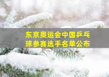 东京奥运会中国乒乓球参赛选手名单公布