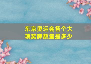 东京奥运会各个大项奖牌数量是多少