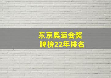 东京奥运会奖牌榜22年排名