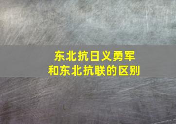 东北抗日义勇军和东北抗联的区别