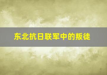 东北抗日联军中的叛徒