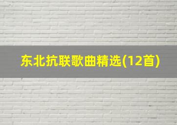 东北抗联歌曲精选(12首)