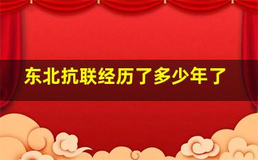 东北抗联经历了多少年了