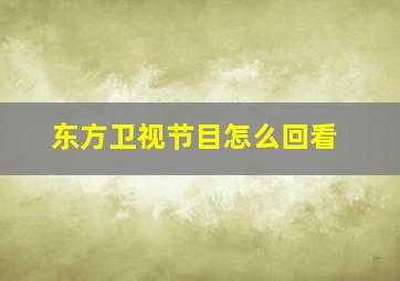 东方卫视节目怎么回看