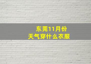 东莞11月份天气穿什么衣服