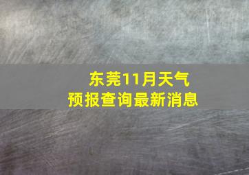 东莞11月天气预报查询最新消息