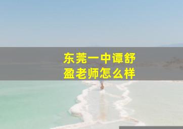 东莞一中谭舒盈老师怎么样