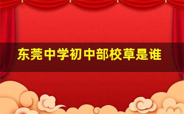 东莞中学初中部校草是谁