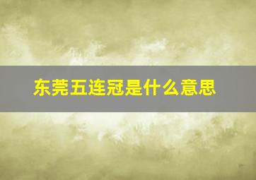 东莞五连冠是什么意思