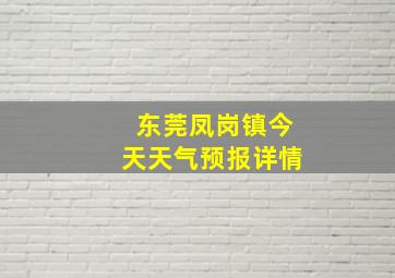 东莞凤岗镇今天天气预报详情