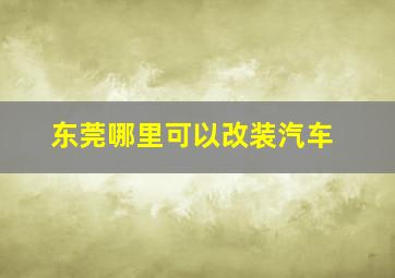 东莞哪里可以改装汽车