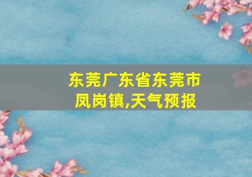 东莞广东省东莞市凤岗镇,天气预报