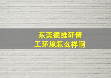 东莞德维轩普工环境怎么样啊