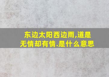 东边太阳西边雨,道是无情却有情.是什么意思