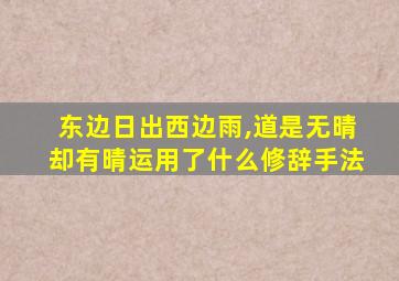 东边日出西边雨,道是无晴却有晴运用了什么修辞手法