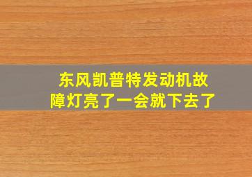 东风凯普特发动机故障灯亮了一会就下去了