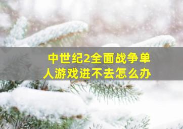 中世纪2全面战争单人游戏进不去怎么办