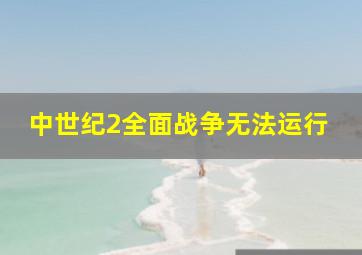 中世纪2全面战争无法运行