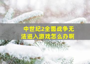 中世纪2全面战争无法进入游戏怎么办啊