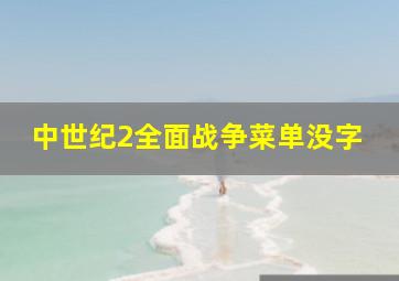 中世纪2全面战争菜单没字