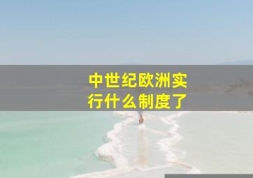 中世纪欧洲实行什么制度了