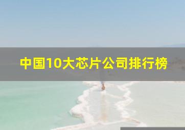 中国10大芯片公司排行榜