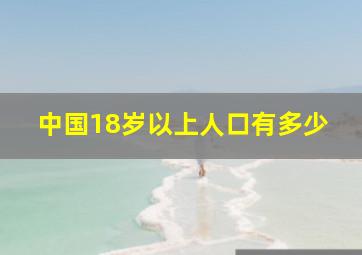 中国18岁以上人口有多少